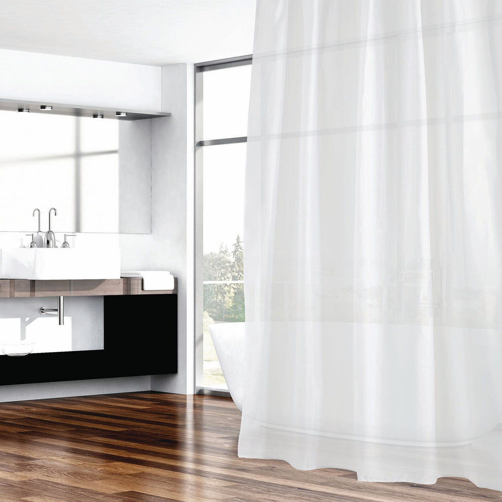 Barelli 180 x 180cm Gracefully White Polyester Shower Curtain - Image 2 of 3