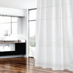 Barelli 180 x 180cm Gracefully White Polyester Shower Curtain - Image 2 of 3