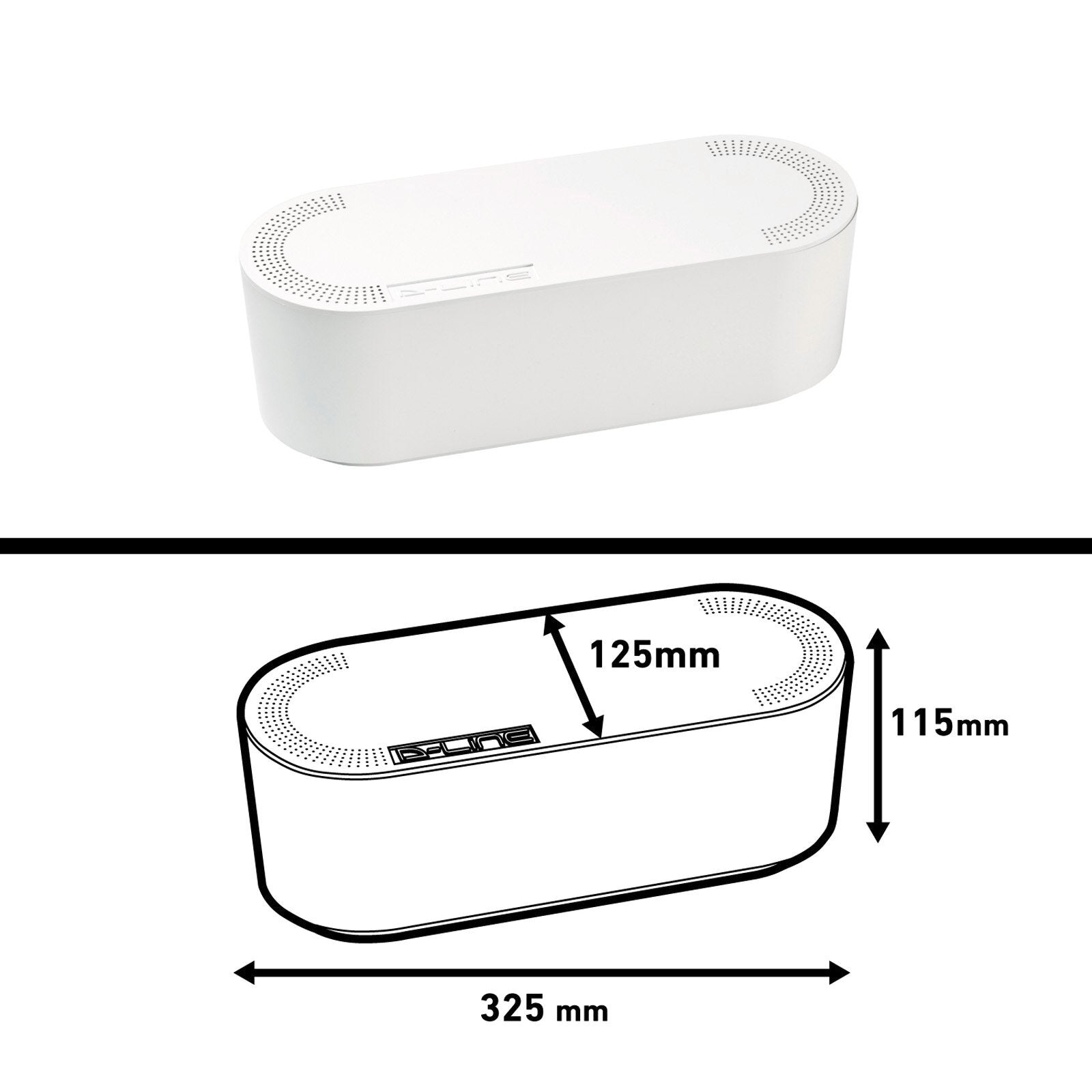 D-Line Small White Management Box Cable Tidy Unit - Small - Image 8 of 19