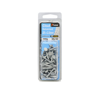 Paslode 25 x 2.8mm 100g Galvanised Clouts - 60 Pack