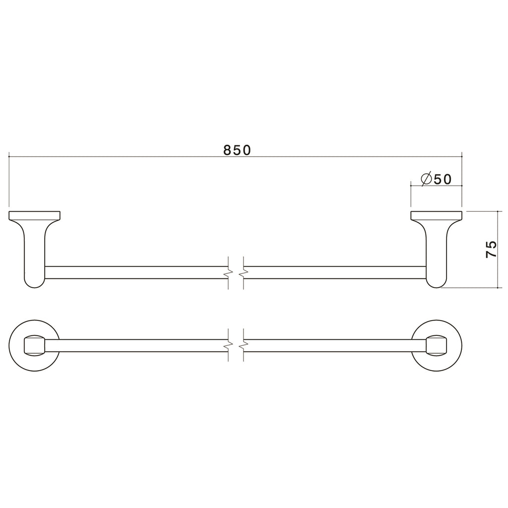 Caroma 800mm Sahara Single Towel Rail - Image 2 of 2