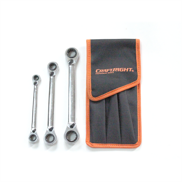 Craftright 3 Piece 4 In 1 Reverse Combination Wrench Set