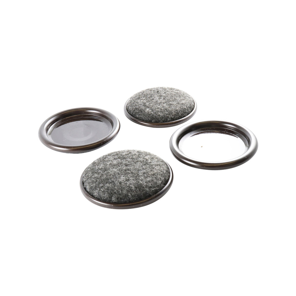 Surface Gard 51mm Brown Round Carpet Base Castor Cups - 4 Pack - Image 1 of 4