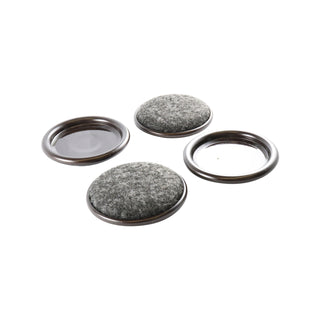 Surface Gard 51mm Brown Round Carpet Base Castor Cups - 4 Pack