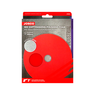 Jasco 125mm Red Soft Polishing Hook And Loop Foam Polishing Pad