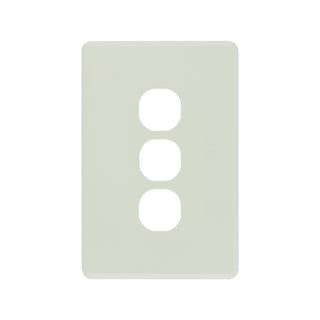 Deta S-Line Brushed Aluminium 3 Gang Switch Cover Plate - Brushed Aluminium