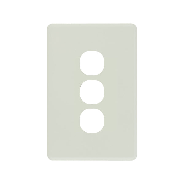 Deta S-Line Brushed Aluminium 3 Gang Switch Cover Plate - Brushed Aluminium