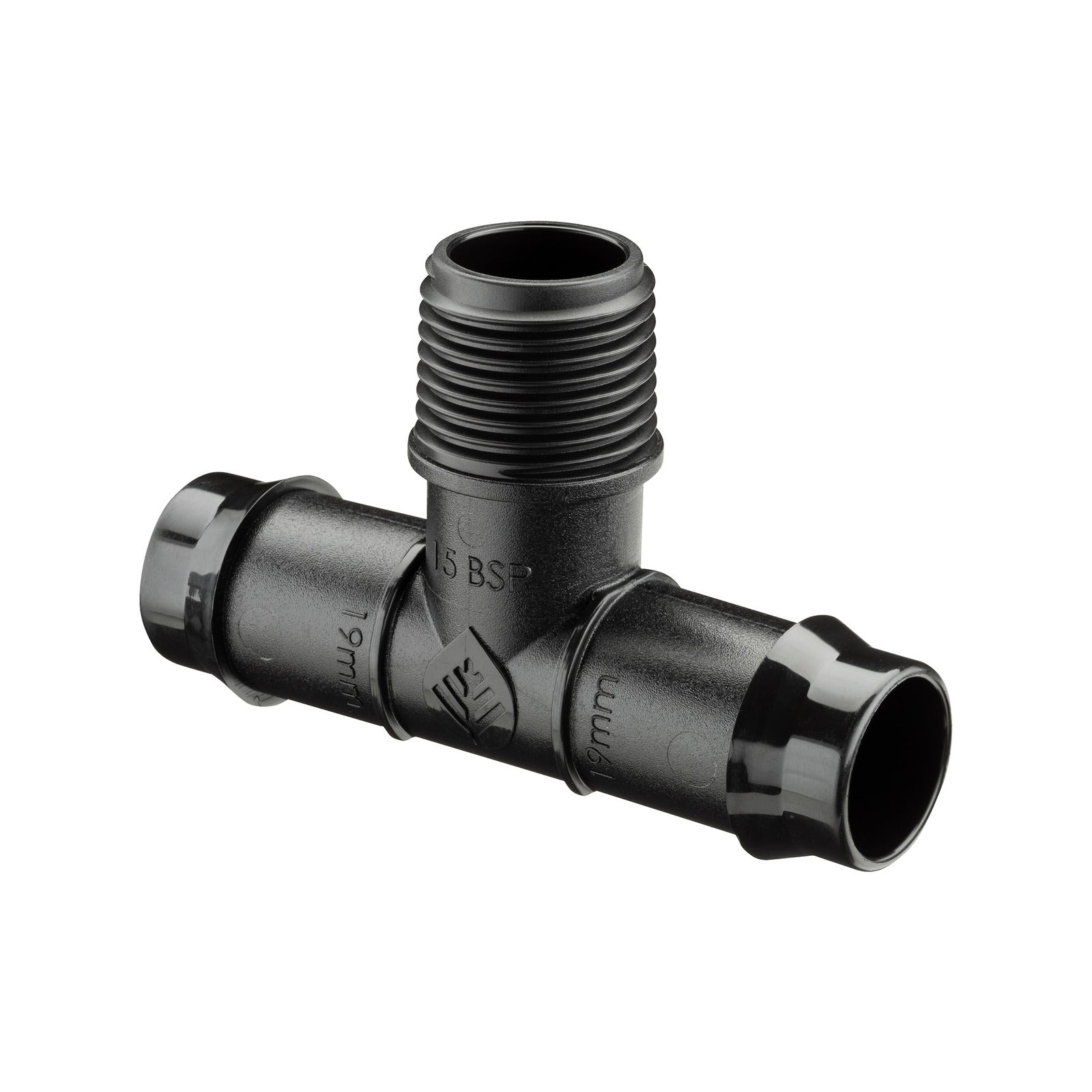 Pope 19mm Barbed x 15mm BSP Poly Threaded Male Tee - 5 Pack - Image 1 of 4