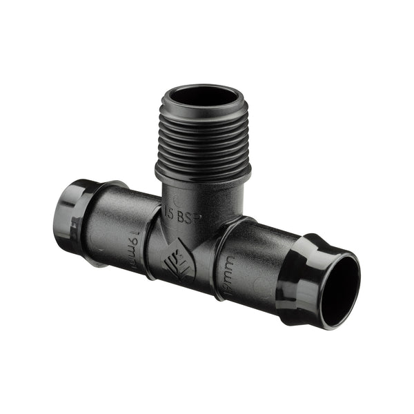 Pope 19mm Barbed x 15mm BSP Poly Threaded Male Tee - 5 Pack