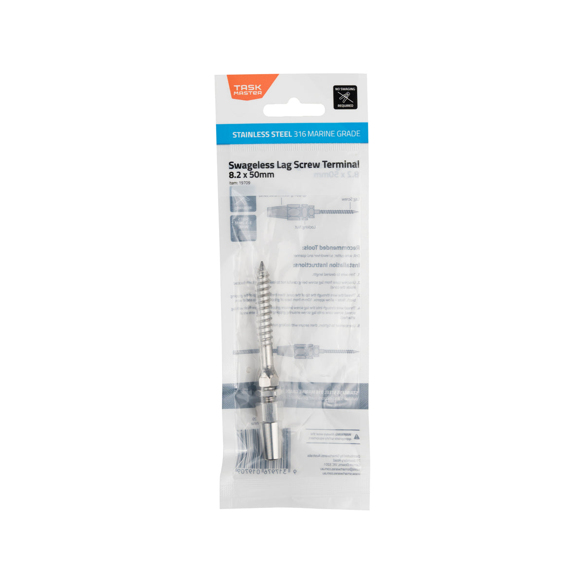 Taskmaster 316 Stainless Steel Swageless Lag Screw Wire Terminal - Image 1 of 4