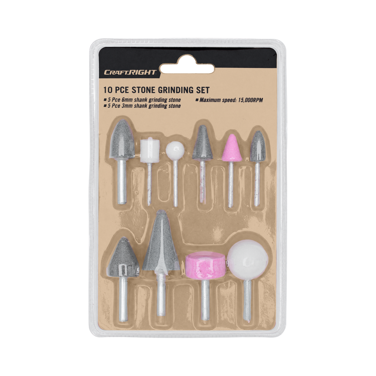 Craftright 10 Piece Stone Grinding Set - Image 1 of 4