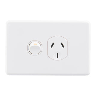 DETA X6 White Single Power Point - Gloss White