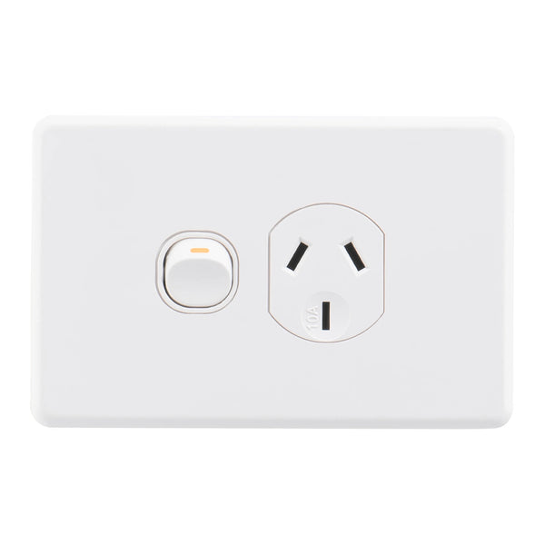 DETA X6 White Single Power Point - Gloss White