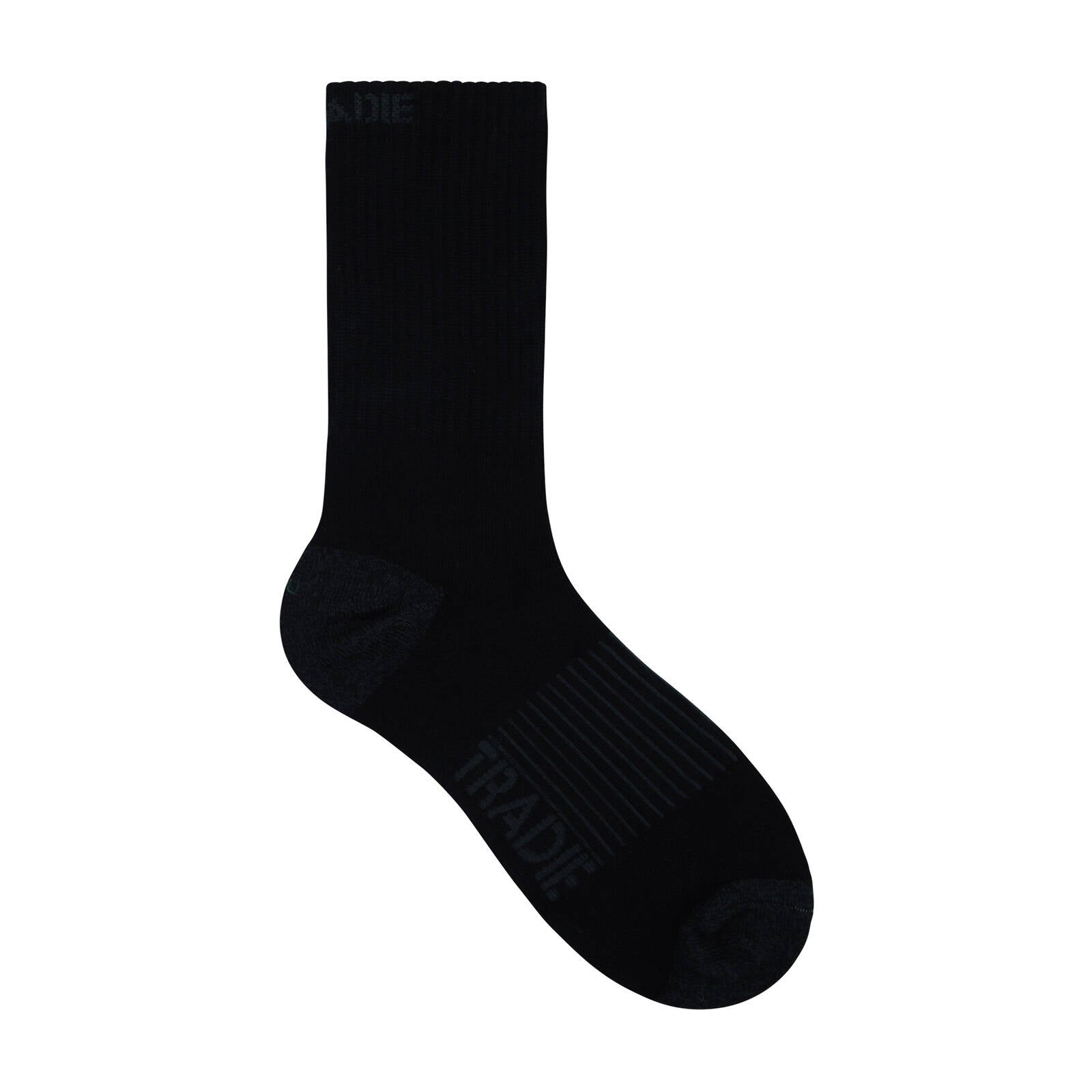 Tradie Men's Black Ribbed Cotton 3 Pack Crew Socks - Size 7-10 - Image 7 of 15
