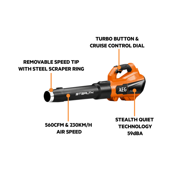 AEG 18V 8Ah Fusion Stealth Jet Blower Kit