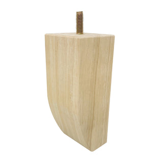 Adoored 60 x 150mm Raw Wood Curved Furniture Leg