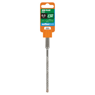 Sutton Tools 6.0 x 160mm 4 Cut SDS Plus Masonry Drill Bit