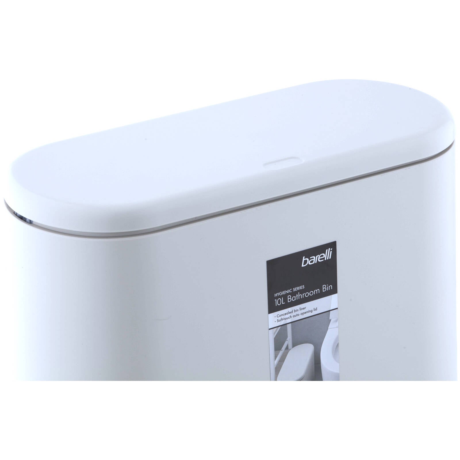 Barelli 10L White Hygiene Series Plastic Bathroom Bin - Image 3 of 6