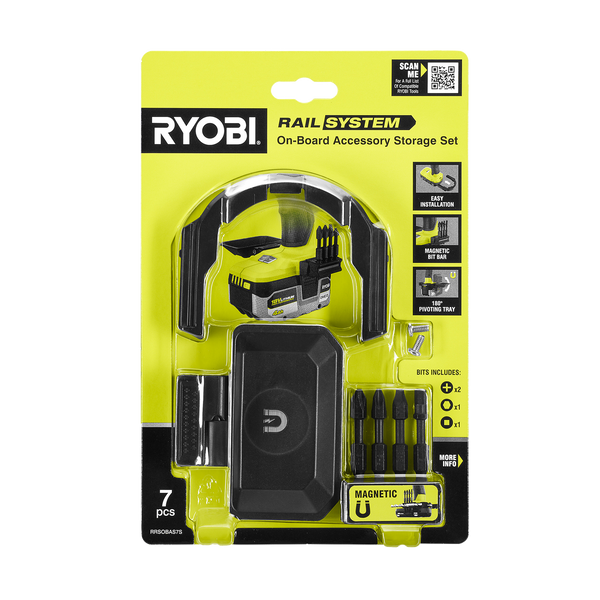 Ryobi 7 Piece Rail System Onboard Accessory Storage Set