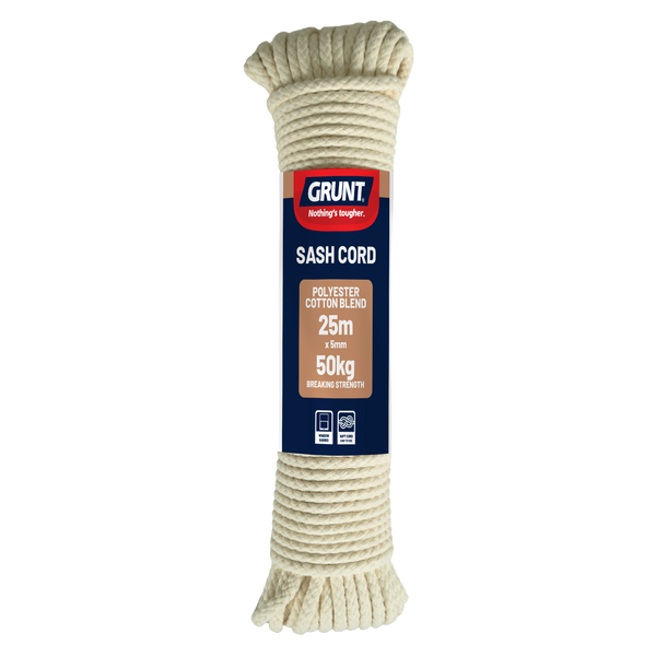 GRUNT 5mm x 25m Polyester Cotton Sash Cord