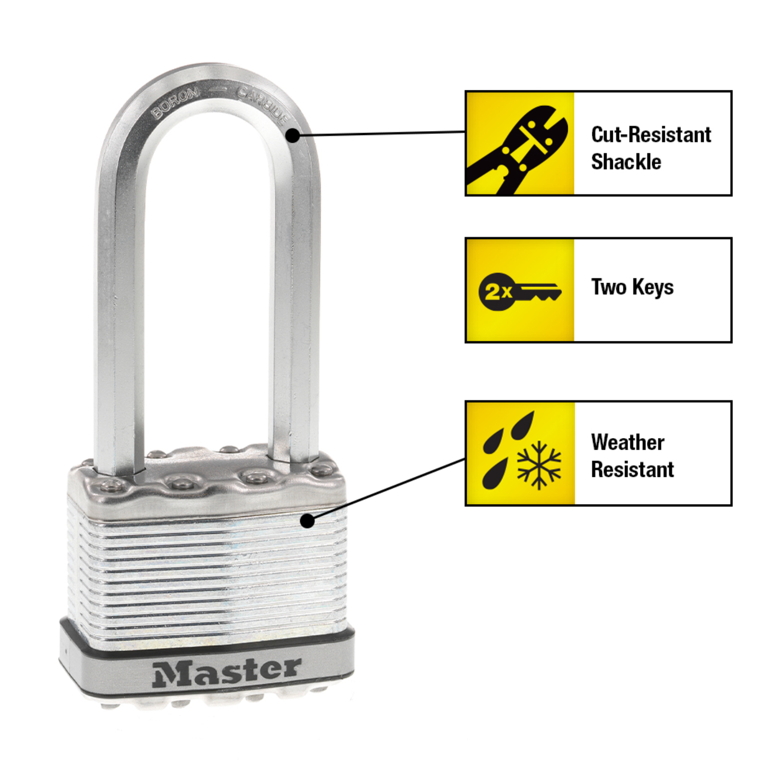 Master Lock 51mm Magnum With 64mm Extra Long Shackle Padlock - Image 9 of 14