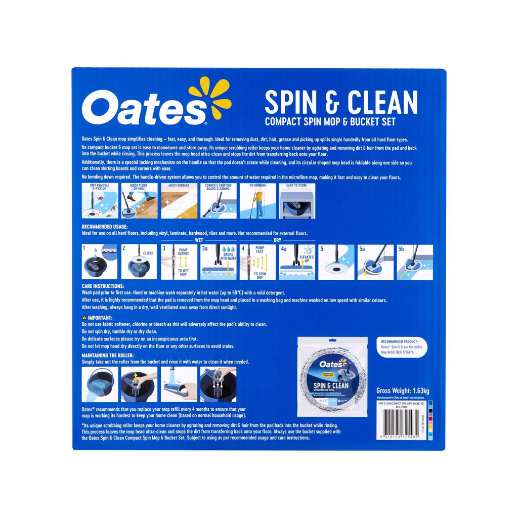 Oates Spin &amp; Clean Compact Spin Mop &amp; Bucket Set - Image 3 of 6