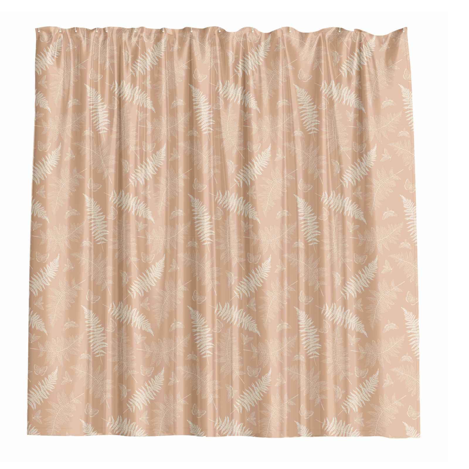 Barelli 210 x 180cm Long Drop Ferns Amberlight Polyester Shower Curtain - Image 1 of 2
