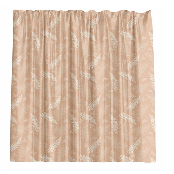 Barelli 210 x 180cm Long Drop Ferns Amberlight Polyester Shower Curtain