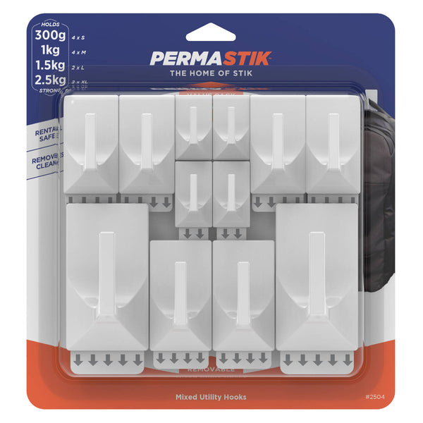 Permastik Utility Hooks Value Pack - 12 Pack