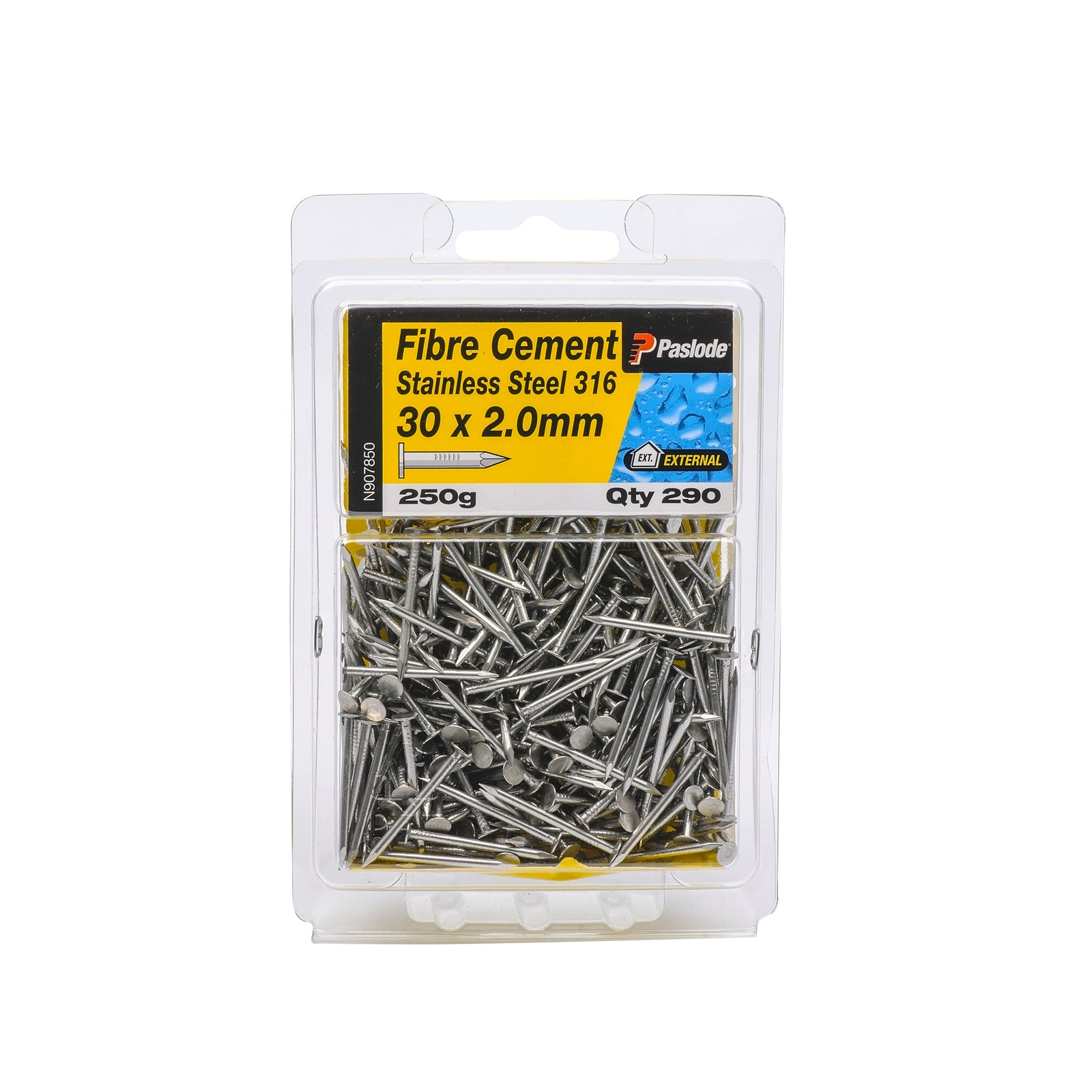 Paslode 30 x 2.0mm 250g Stainless Steel Fibre Cement Nails - 290 Pack - Image 1 of 1