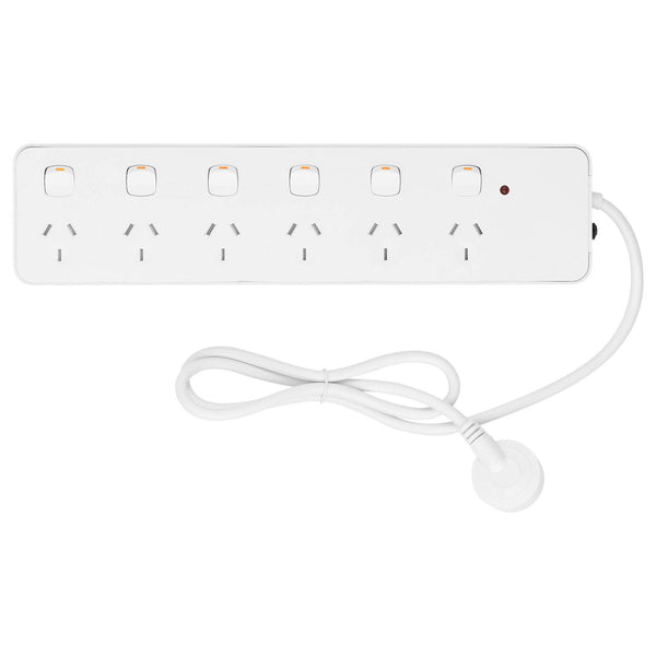 Click 6 Outlet Individually Switched Surge Powerboard with Child Safety Shutters