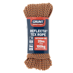 GRUNT 3mm x 20m Orange Textured Reflective Rope - Image 1 of 4
