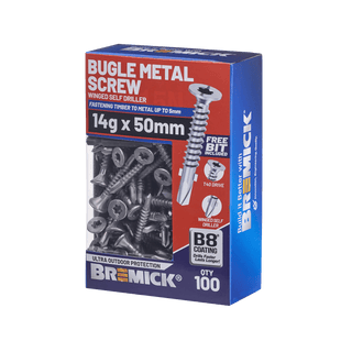Bremick Metal Bugle Screw 14g x 50mm T40 B8 BOX 100