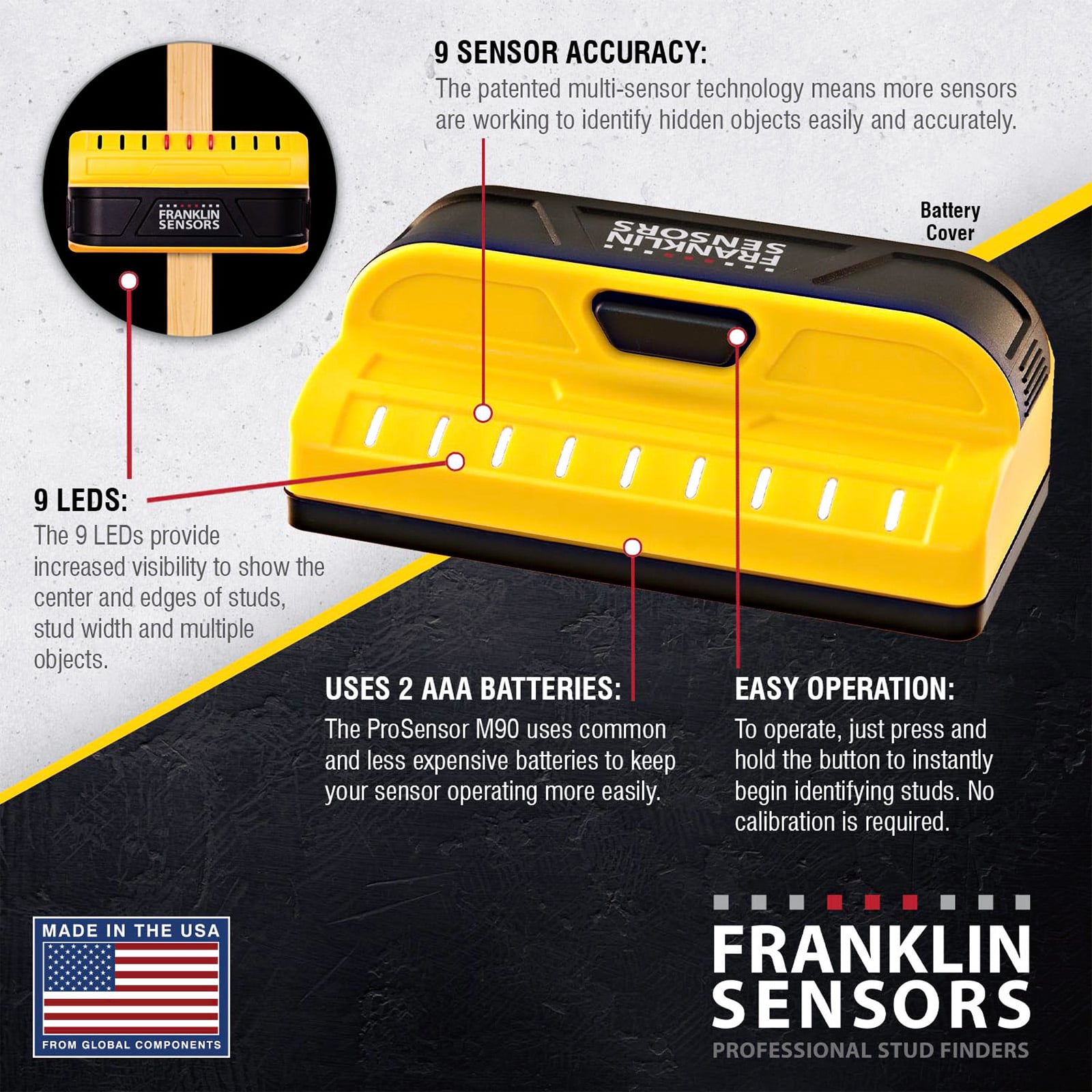 Franklin Sensors ProSensor M90 Professional Stud Finder PSD-M90 - Image 6 of 7
