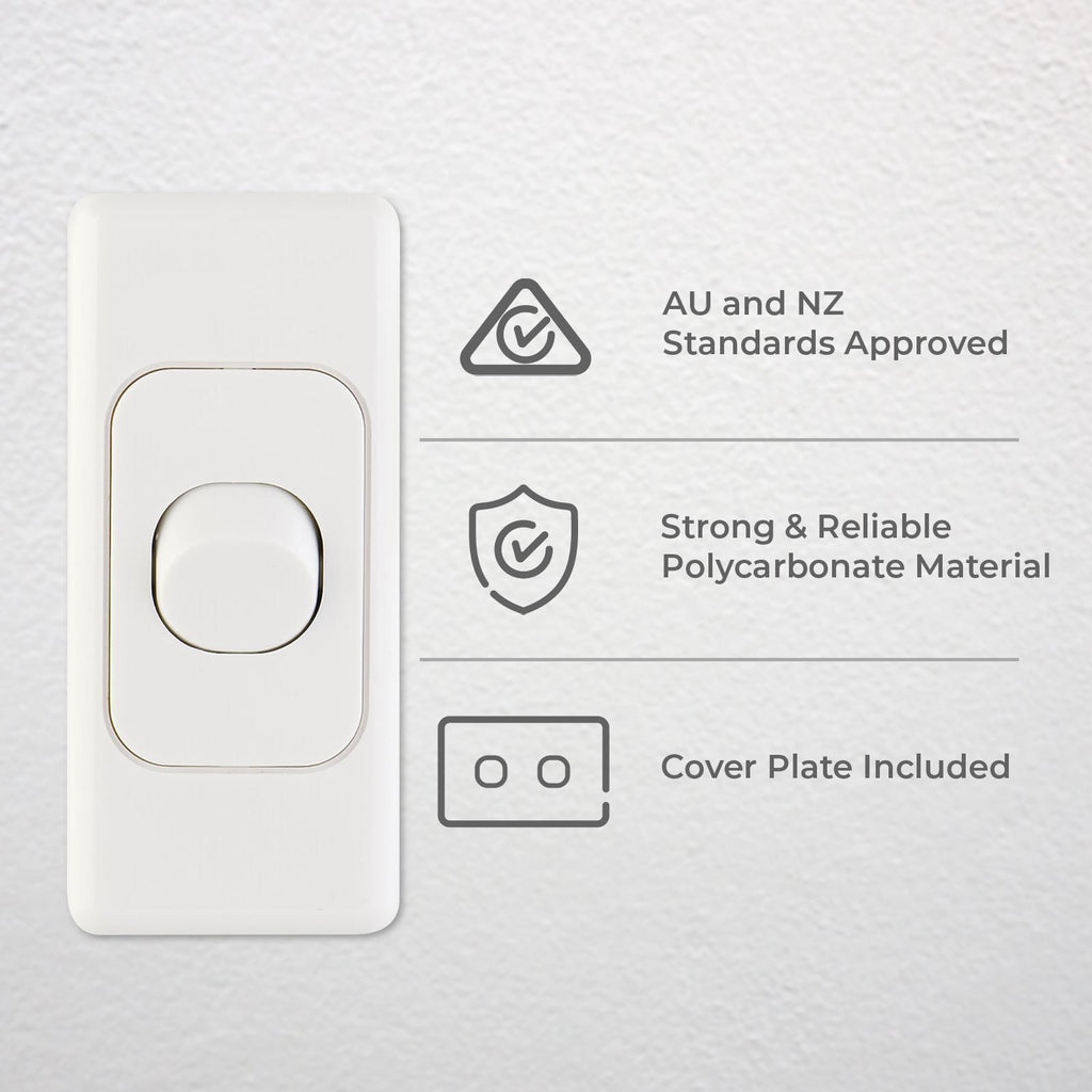 DETA Single Architrave Switch - White - Image 5 of 7