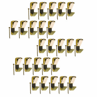 Everhang 8kg Brass Plated Picture Hanging Angle Drive Hook - 25 Pack
