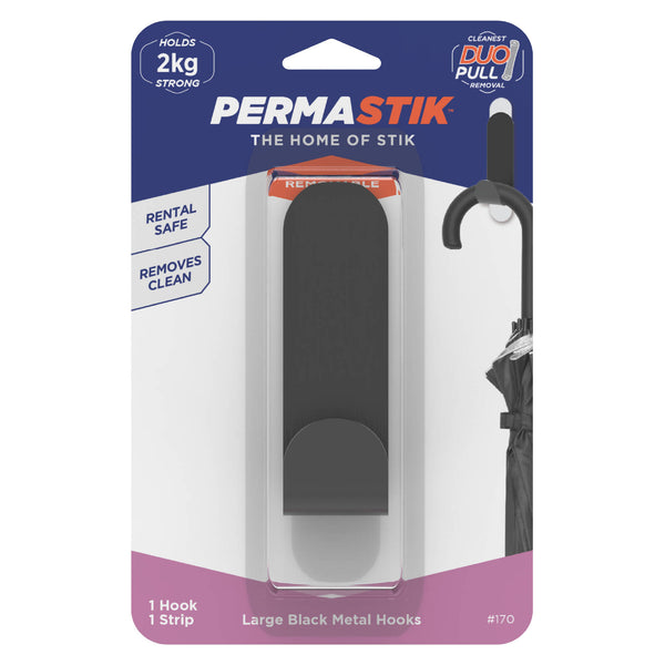 Permastik Large Black Metal Hook