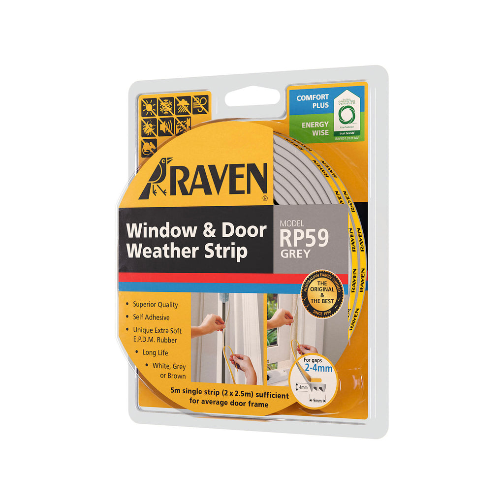 Raven 5000mm RP59 White Self Adhesive Window and Door Weather Strip - White - Image 1 of 10