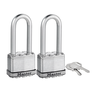 Master Lock 50mm Magnum With 64mm Extra Long Shackle Padlock - 2 Pack