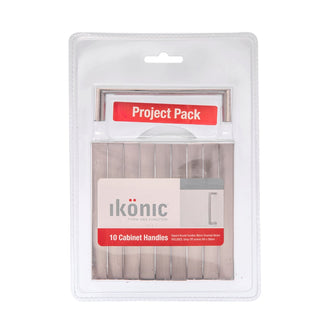 Ikonic 104mm Brushed Nickel Square Handle - 10 Pack