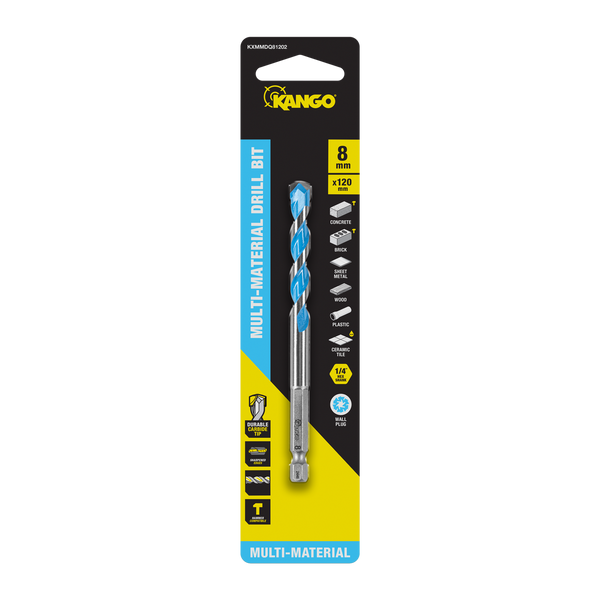 Kango 8 x 120mm 1/4" Multi-Material Drill Bit