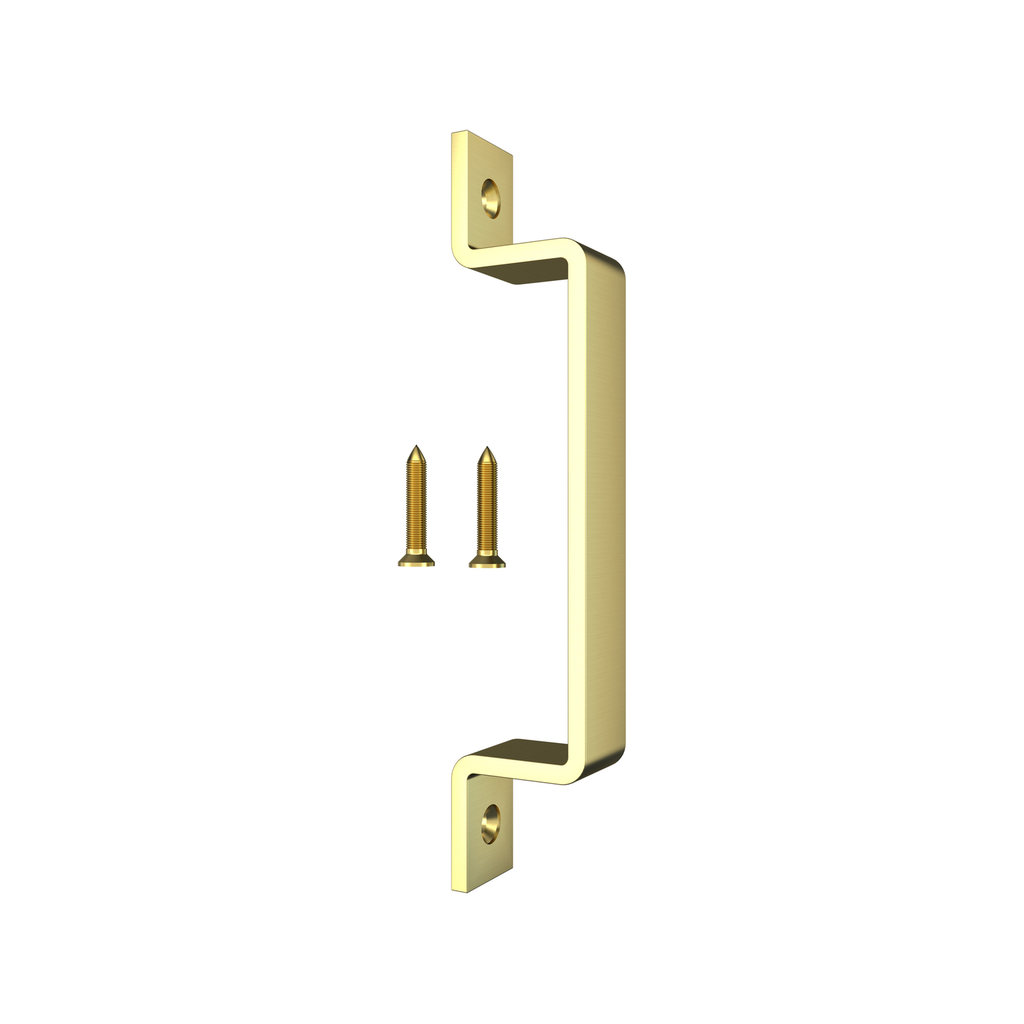 Rolltrak Brushed Brass Barn Door Square Raised Handle - Image 1 of 2