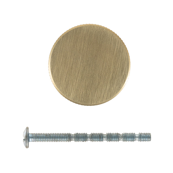 Taskmaster 32.5mm Knurled Brushed Brass Cabinet Knob - 1 Pack - Brushed Brass 1 Pack