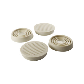 Surface Gard 37mm White Round Rubber Base Castor Cup - 4 Pack