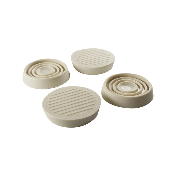 Surface Gard 37mm White Round Rubber Base Castor Cup - 4 Pack