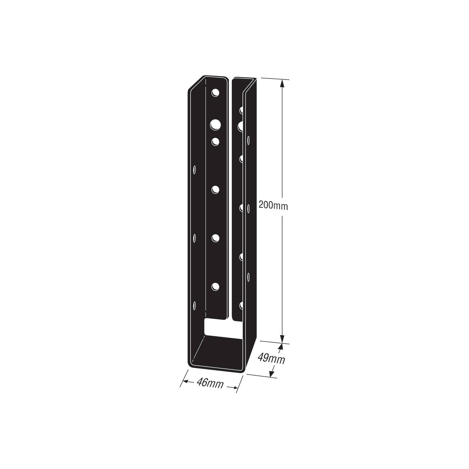 Simpson Strong-Tie 240 x 45m Black Outdoor Accents Concealed Joist Hanger - Image 2 of 5