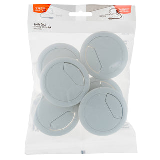 Taskmaster 60mm White Cable Duct - 6 Pack