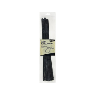 Click 370mm Black Double Headed Cable Tie - 25 Pack