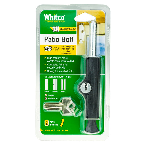 Whitco Black CYL4 Patio Bolt
