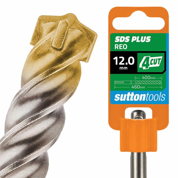 Sutton Tools 12.0 x 460mm 4 Cut SDS Plus Masonry Drill Bit